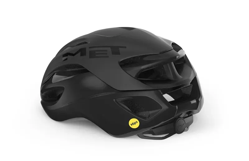 Met Rivale MIPS Road Cycling Helmet in Black Matte/Glossy Black-2