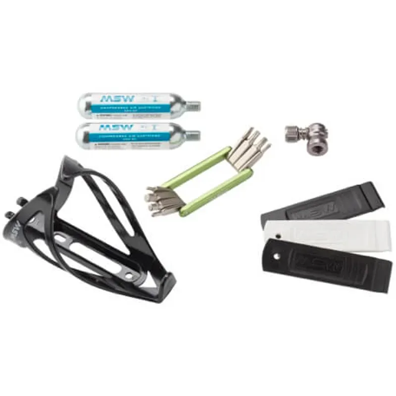 MSW Ride and Repair Kit w/Water Bottle Cage in Black