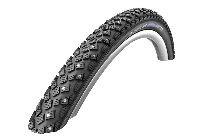 Schwalbe Marathon Winter Plus Tire - 26 X 2 Clincher Wire Black/Reflective Performance Line 200 Steel Studs Black 26 x 2.00